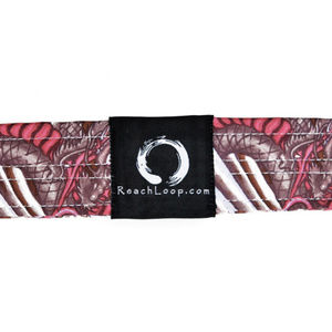 16" Reach Loop Yoga / Stretching Strap / Band - Pink Dragon